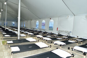 GFP Temporary Housing Homestead FL Interior Sleeper Tent Disco Beds