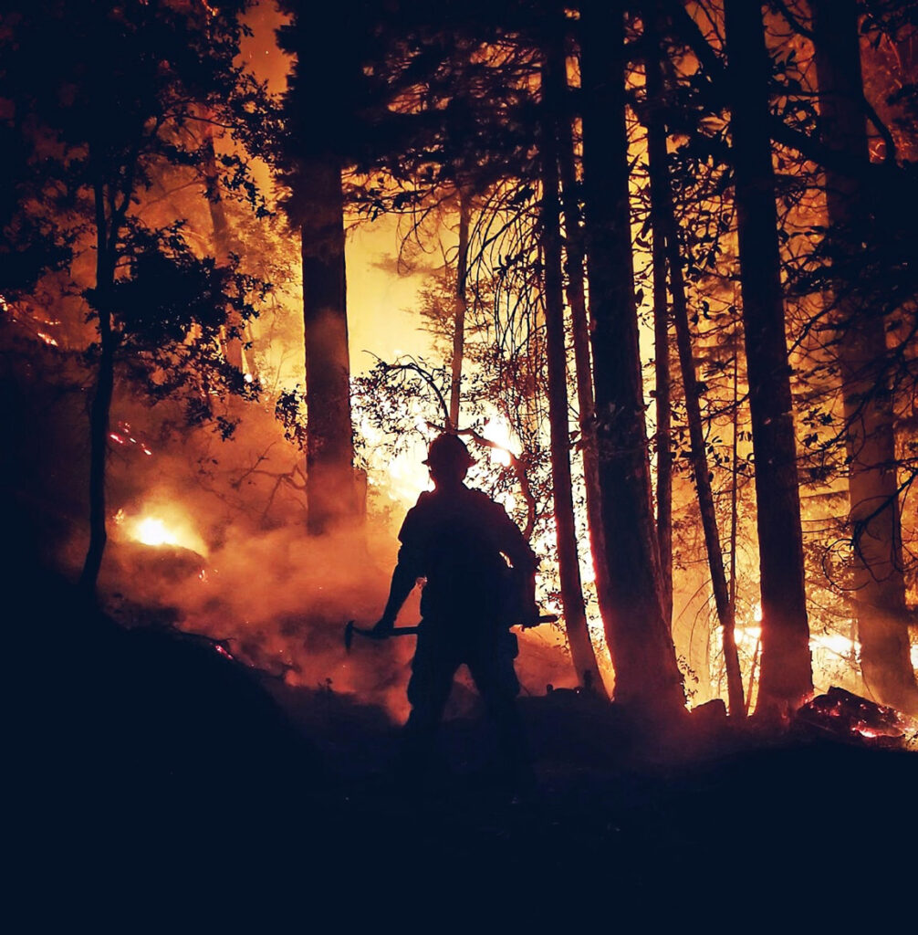 GFP Wildfire Firefighter Night Silhouette